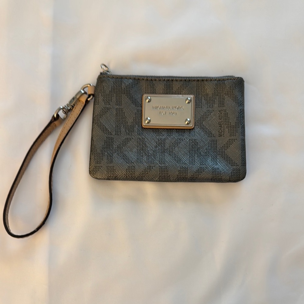 Michael Kors Charcoal Monogram Wristlet